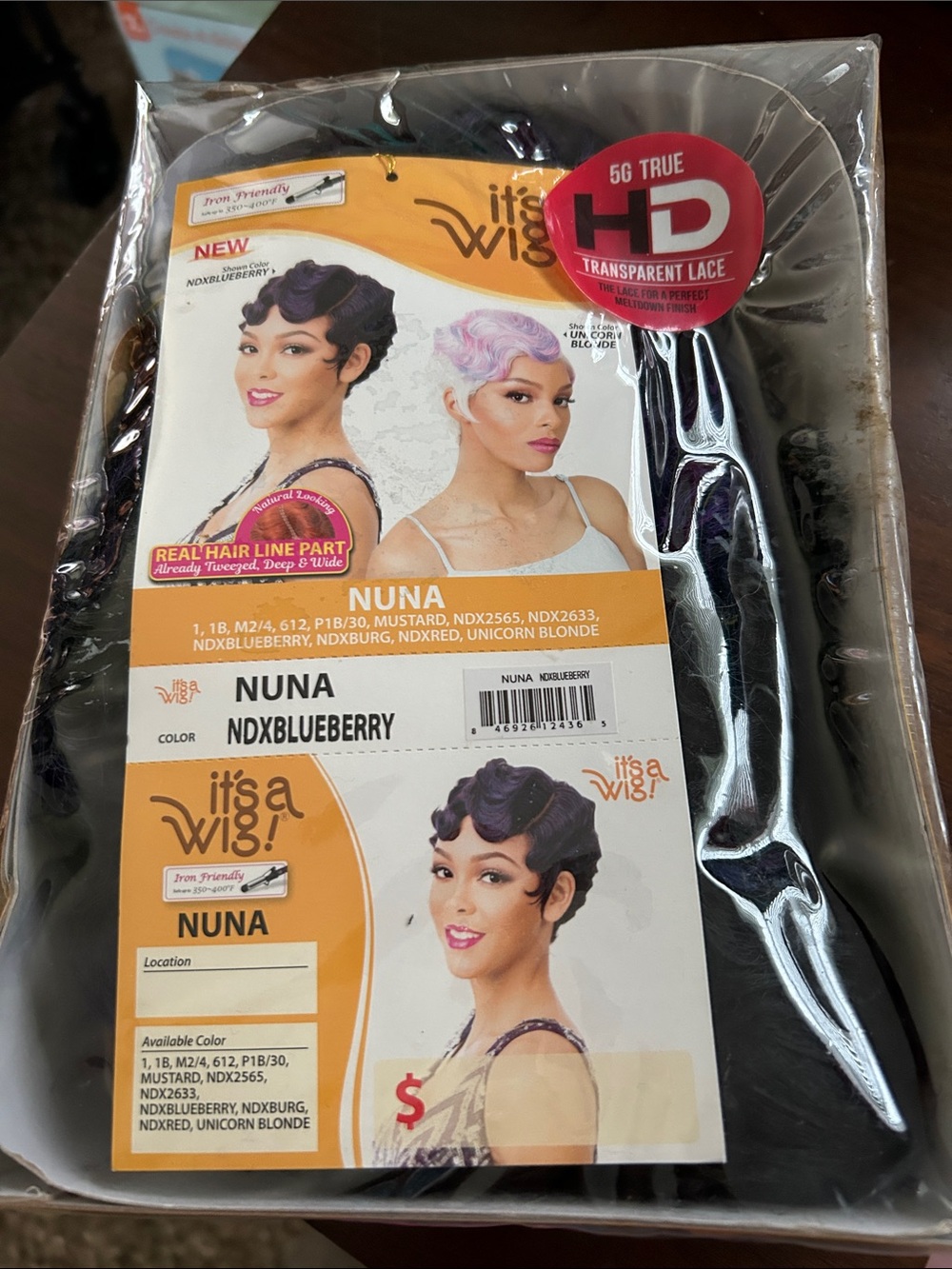 Nuna NDXBlueberry Synthetic Lace Front Wig - Blue/Purple